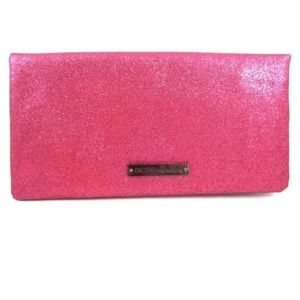 BCBGENERATION CLUTCH PURSE HANDBAG PINK GLITTER